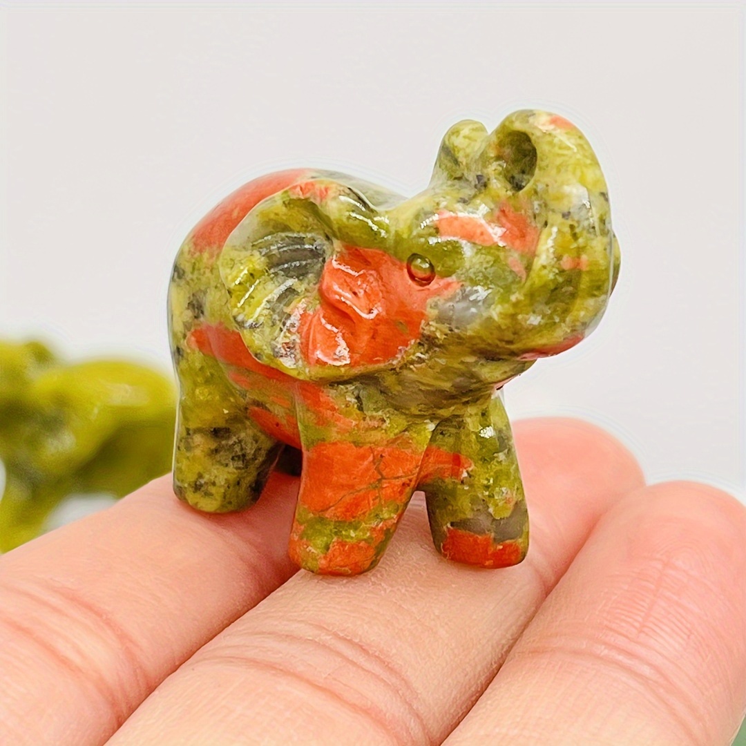 1 шт. 40 мм натуральный кристалл, резьба, слон-орнамент для украшения дома и офиса, кристальные камни, милый друг-слон, подарок, детали 3