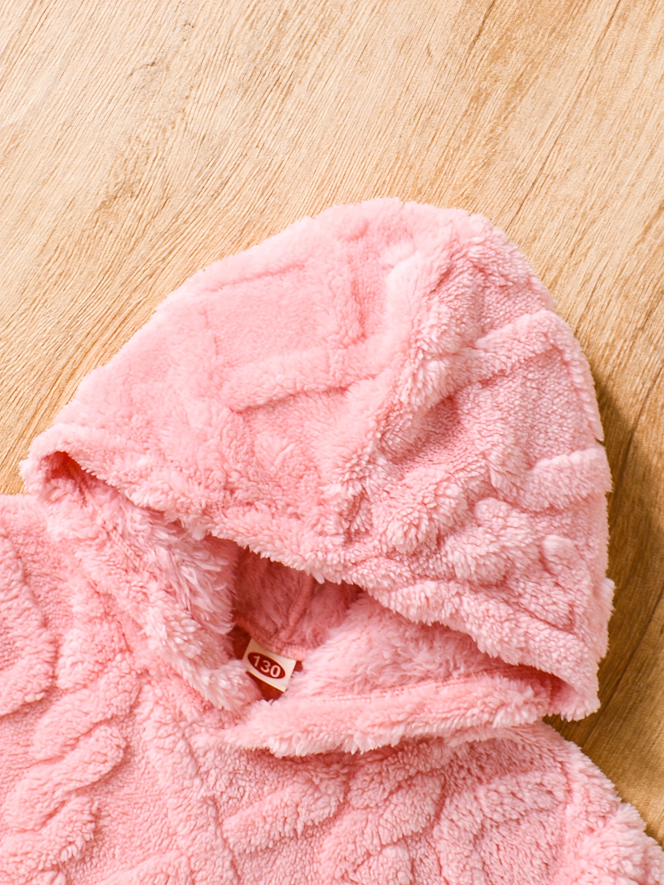 Girls' Mid-Length Double-Sided Coral Fleece Hooded Pullover