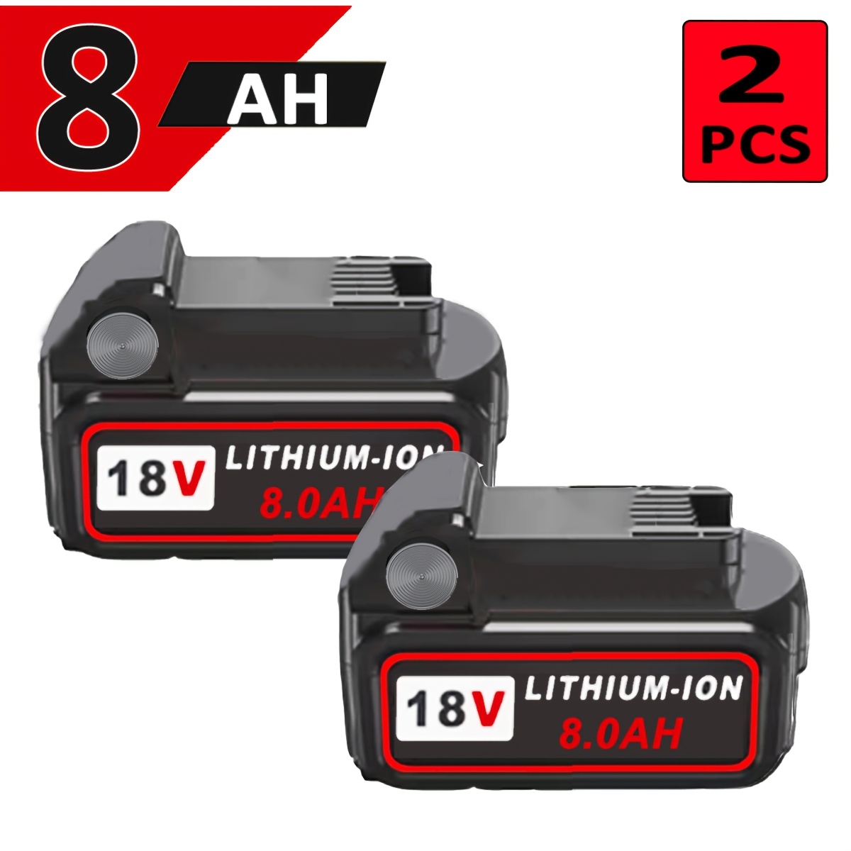 TEMU 2 Pack 8.0ah Lithium-ion High-capacity Replacement Battery For M18 18v Cordless Tools-heavy-duty Xc Extended , Compatible With M18 Lithium-ion