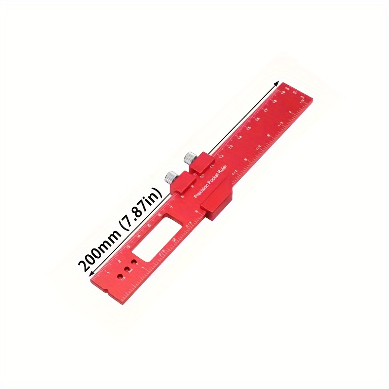 TEMU Precision Aluminum Alloy Ruler - Multifunctional Woodworking Marking & Measuring Tool