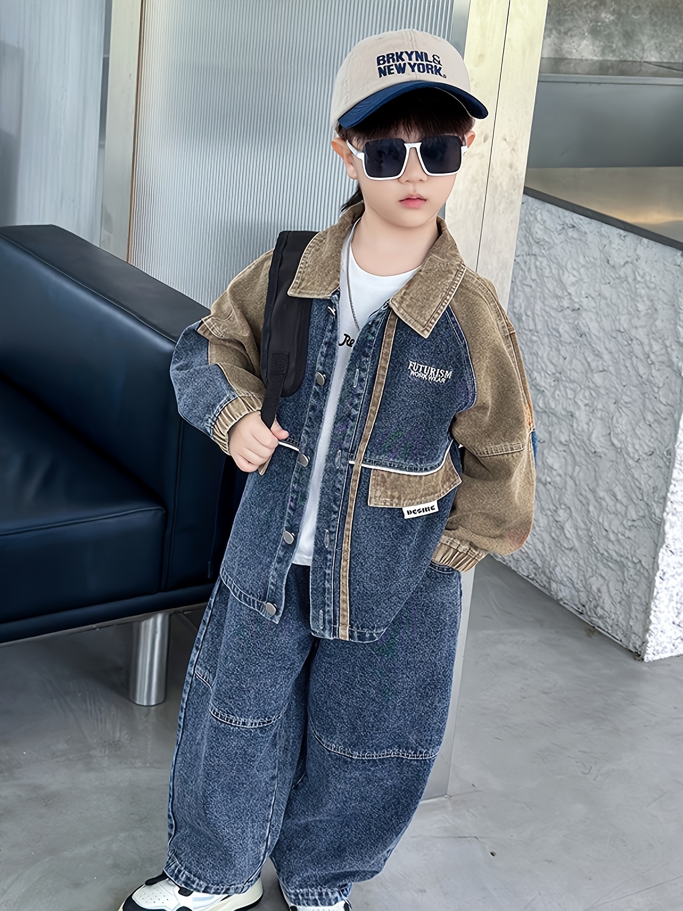 boys spring denim set 2026 new korean style casual 2pcs - Temu Cyprus