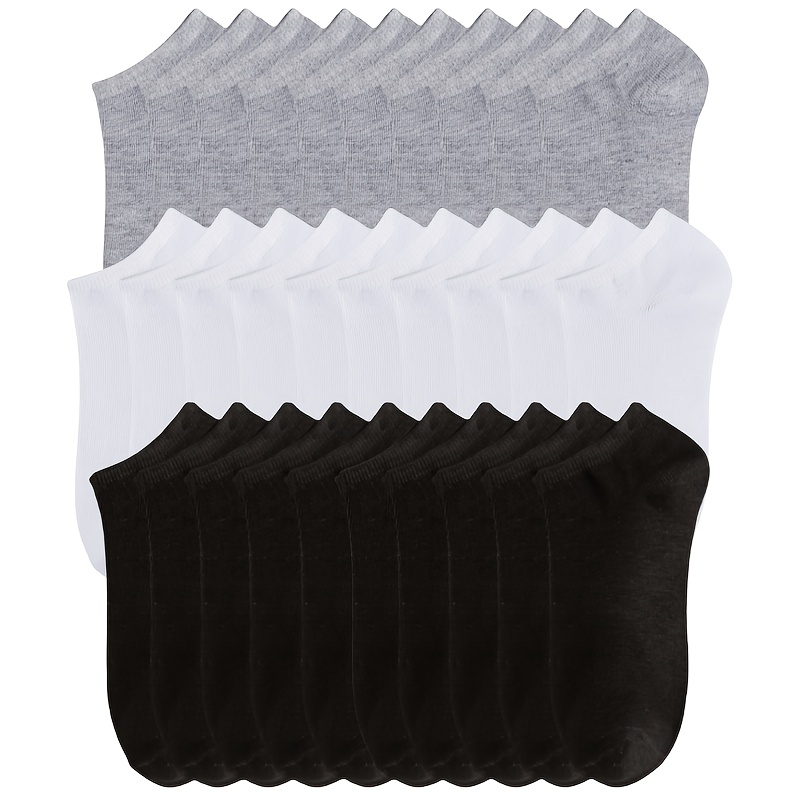 E-shop 15 Paar bequeme und atmungsaktive Knöchelsocken für Männer und Frauen, Bootssocken, Low-Top-Socken, Frühlings- und Sommersocken