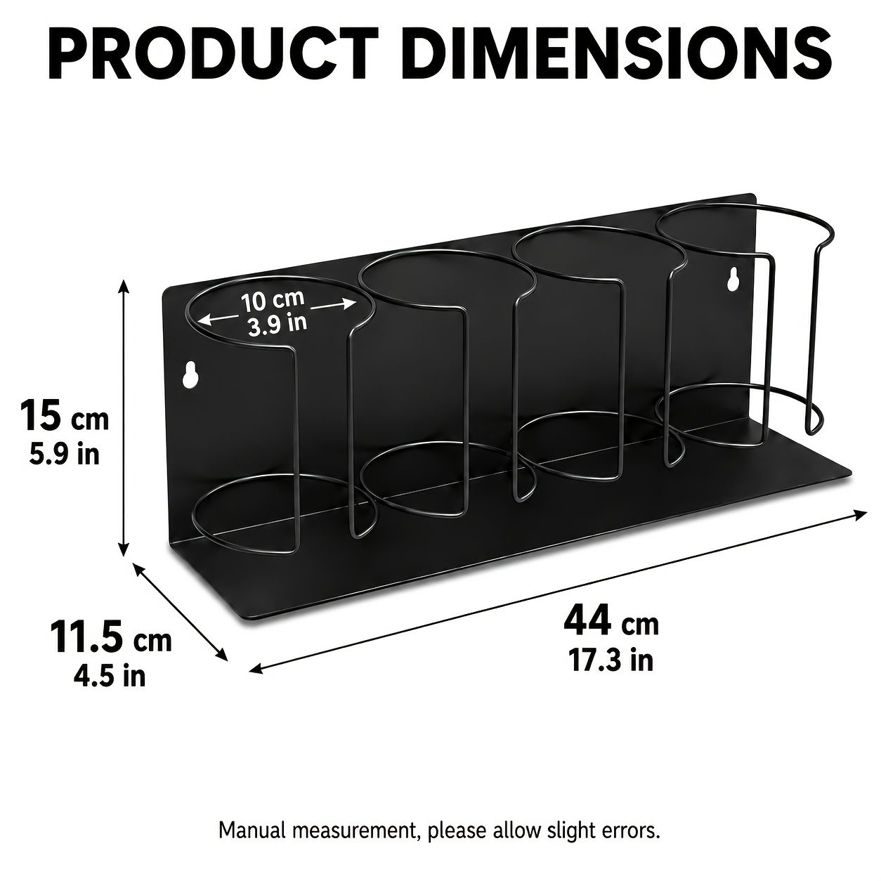 TEMU 4 Cup Capacity Heavy Duty Carbon Steel Super Strong Magnetic Cup Organizer Rack No Drilling Wall Mounted Water Bottle Holder For Refrigerator