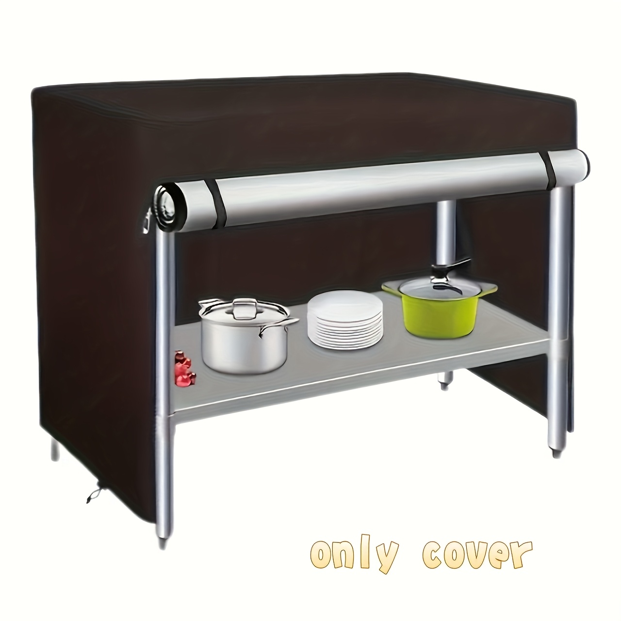 Housse Imperméable 420D Pour Chariot De Cuisine Extérieur - Taille 104x61x81 Cm, Avec Cordon De Serrage - 10