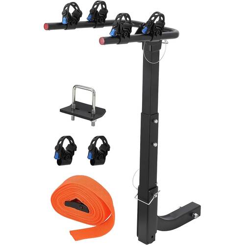 foldable bike rack hitch mount for cars and suvs fits 2 or 4 bikes hitch tightener and strap bicycle carrier rack for vehicle