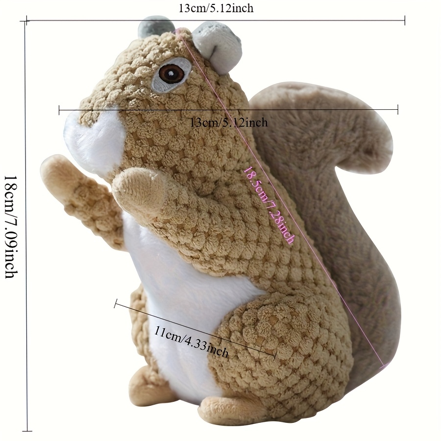 TEMU Pet Plush Squeaking Toy Squirrel Koala Animal Bite Resistant Puzzle Training Dog Pet Dog Chew Toy, Without Battery