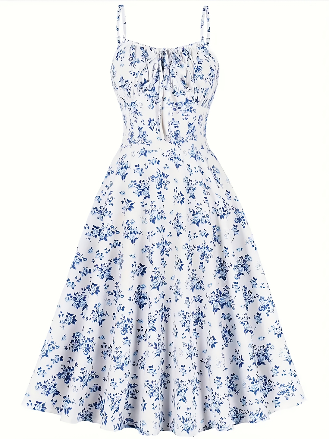 retro sleeveless spaghetti strap dress