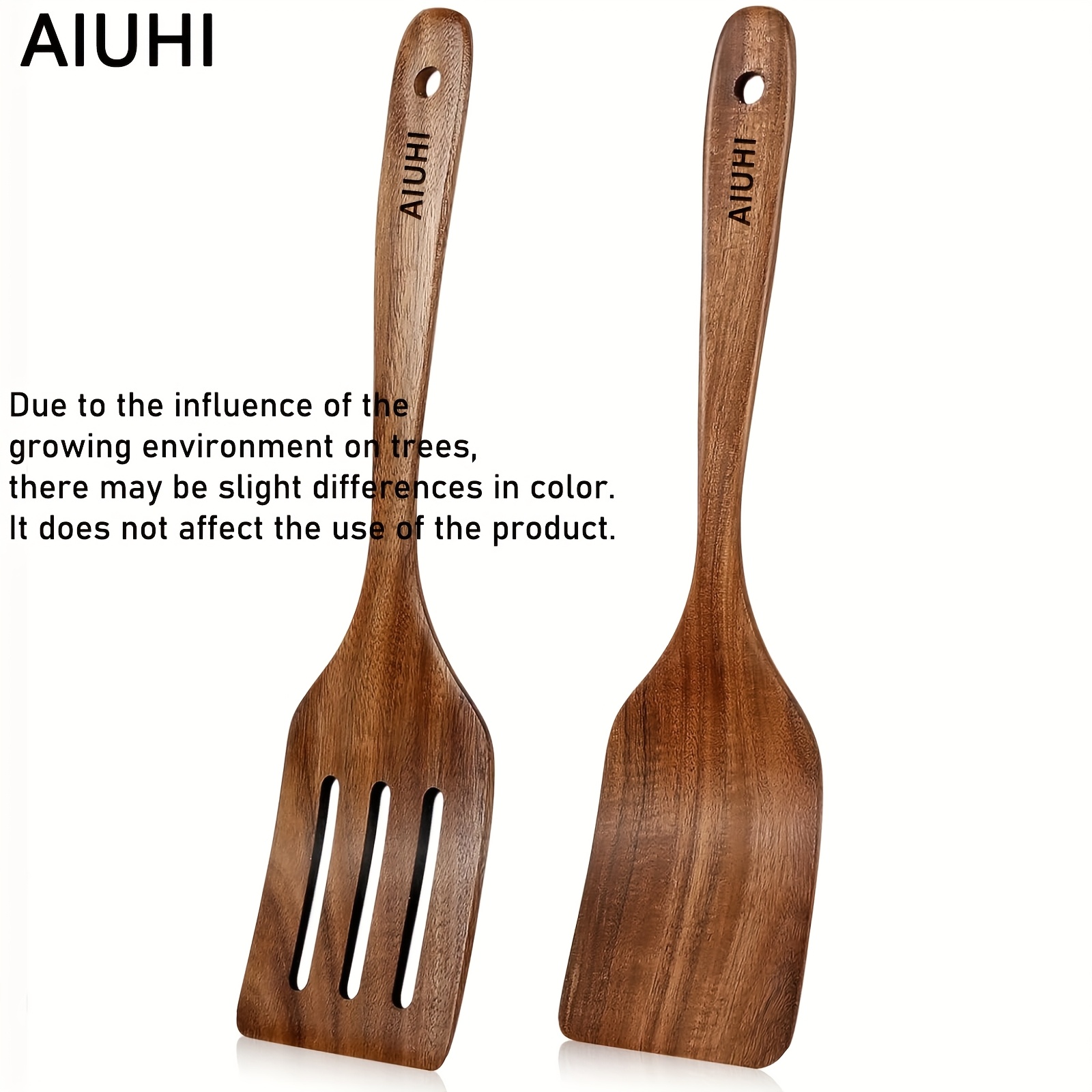 TEMU Set Of 2 Wooden Spatulas Weighing 145g, Perfect For Cooking And Essential For Any Apartment Kitchen. Ideal As Housewarming Gifts, Utensils Are Great For Daily Use