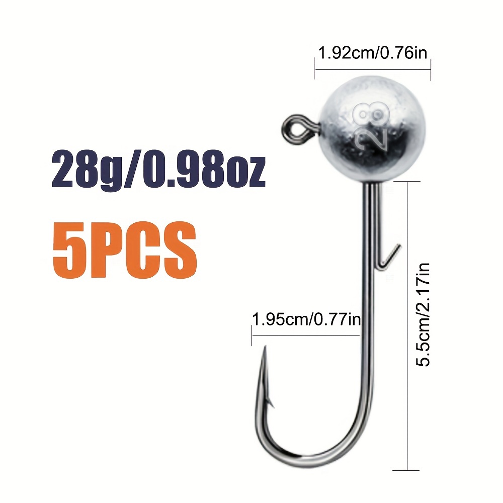 Image of 3.5g-28g Alloy Head Hook Ned Anti-baiting Head Hook Soft Bait Hook, Additions For Fresh Water And Salt Water Fishing - Perfect For Soft Worm Fishing!
