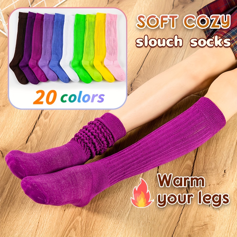 Two Tone Slouchy Socks Moisture Wicking Punk Y2k Fashion - Temu