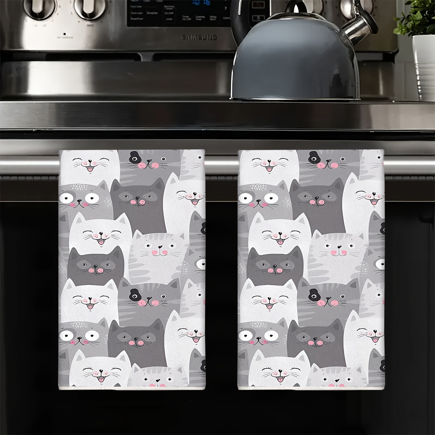 TEMU Animal 2pcs, Kitchen Dishwashing Towel, Themed Washing Pad, , Decoration, Kitchen Supplies