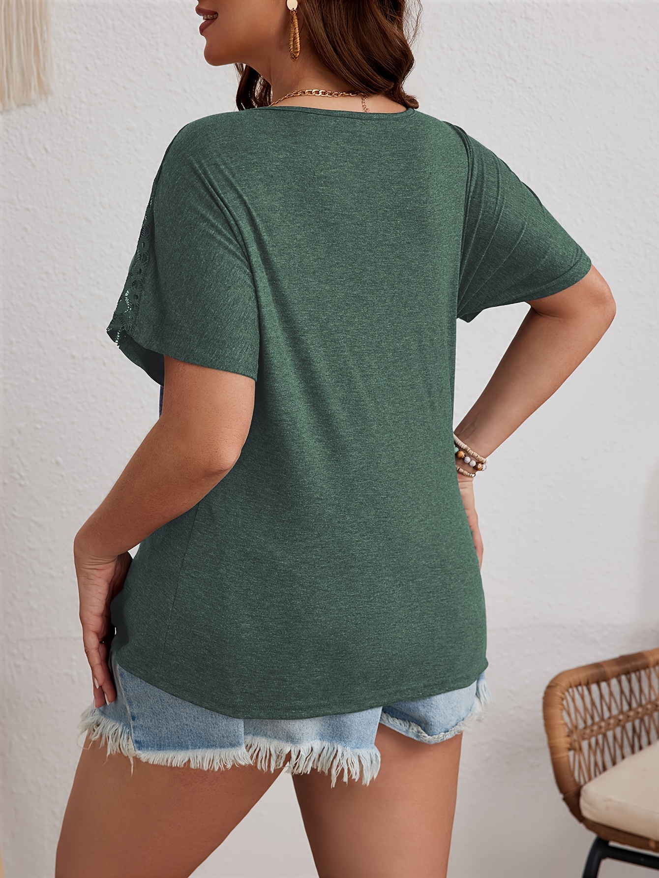 Plus Size, Plus Size Women's Ruched Batwing Sleeve T-Shirt
