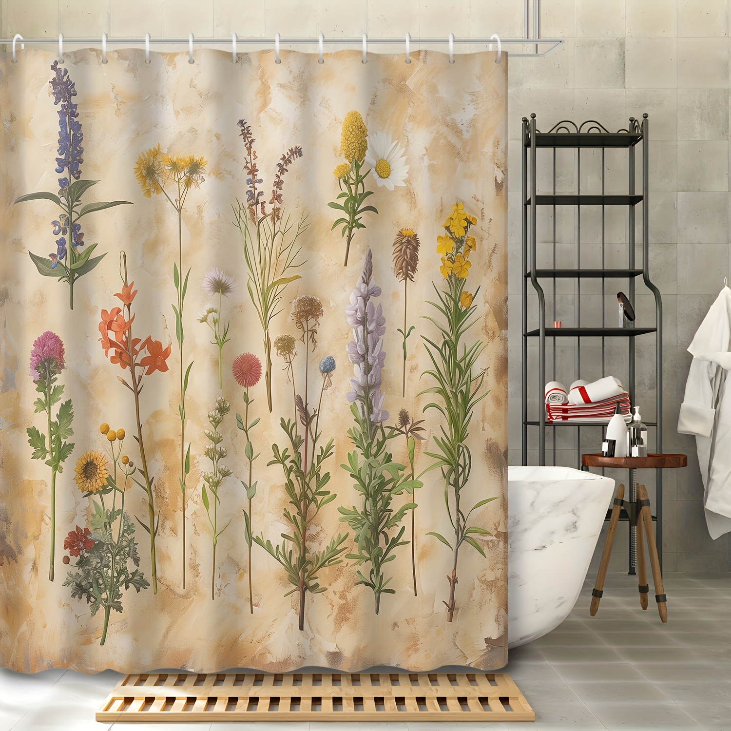 

Shower Curtain Lavender, , - - Polyester Bathroom Decor Top, Includes 12 - Pattern