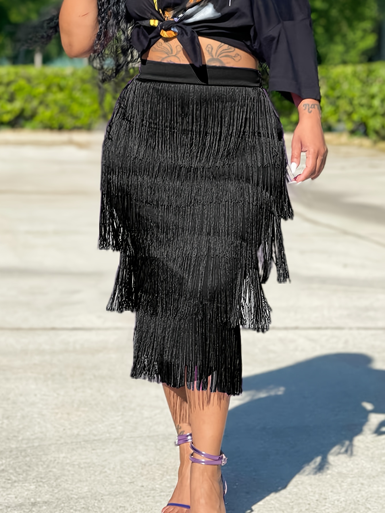 Tassel Fringe Skirt Xxl Sequin Fringe Fringe Skirt Plus Size Plus