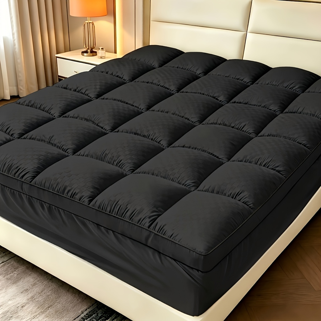 TEMU Mattress Topper Viscose Derived From Bamboo, Soft Mattress Topper Quilted Fitted Mattress Pad, Pillow Top Mattress Cover With Deep Pocket Up To