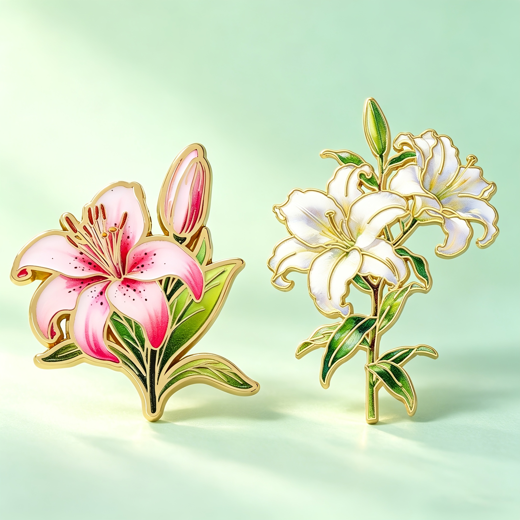 Image of 2pcs/set Pink Enamel Brooch Niche Exquisite Fresh Elegant Style Suitable For Coat/shirt Decoration Mother's Day/literary Gift