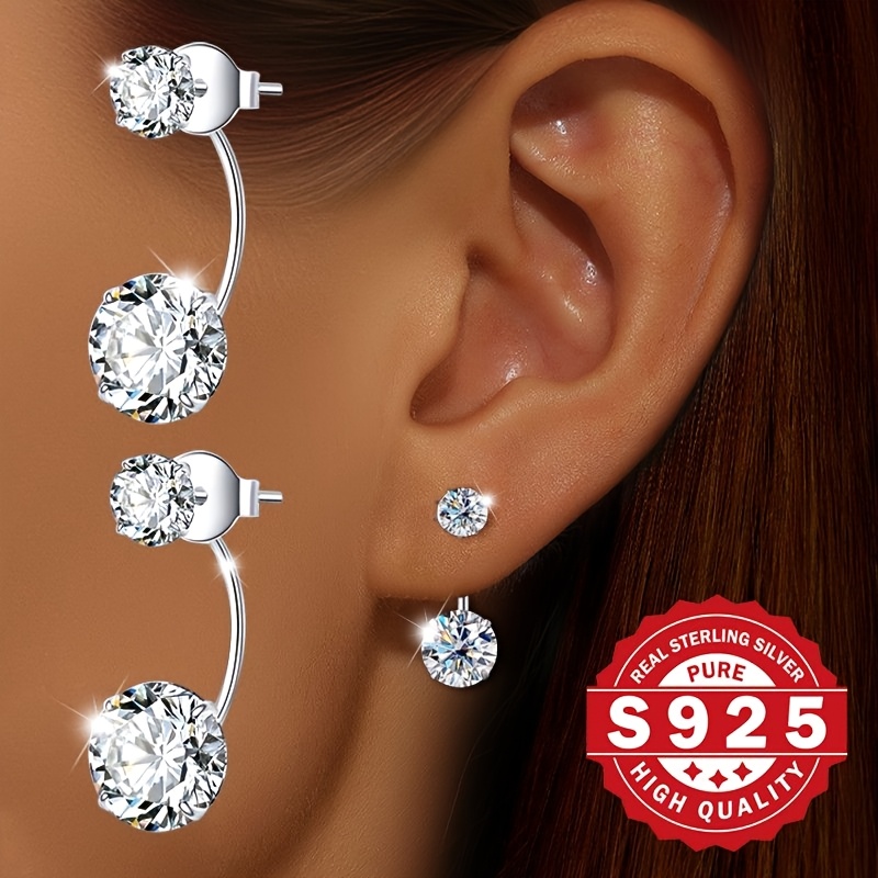 TEMU A Pair Of Earrings, S925 Sterling Silver Delicate Elegant Luxury, Suitable For Parties Or Music Festivals, Ideal Christmas Gift, Low Allergy, Best For Christmas