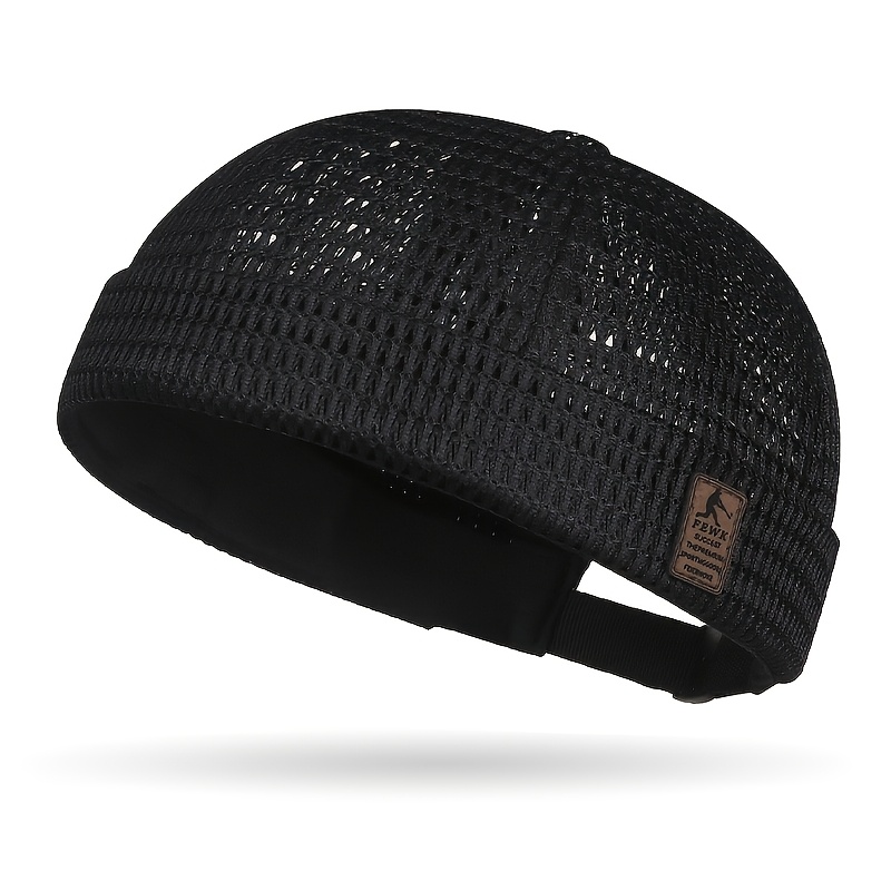 TEMU 1pc, Breathable Mesh Cap Without Brim, Outdoor Hip-hop Hat, Large Mesh Design, Stylish, Breathable, Comfortable, , Perfect For Spring And Summer