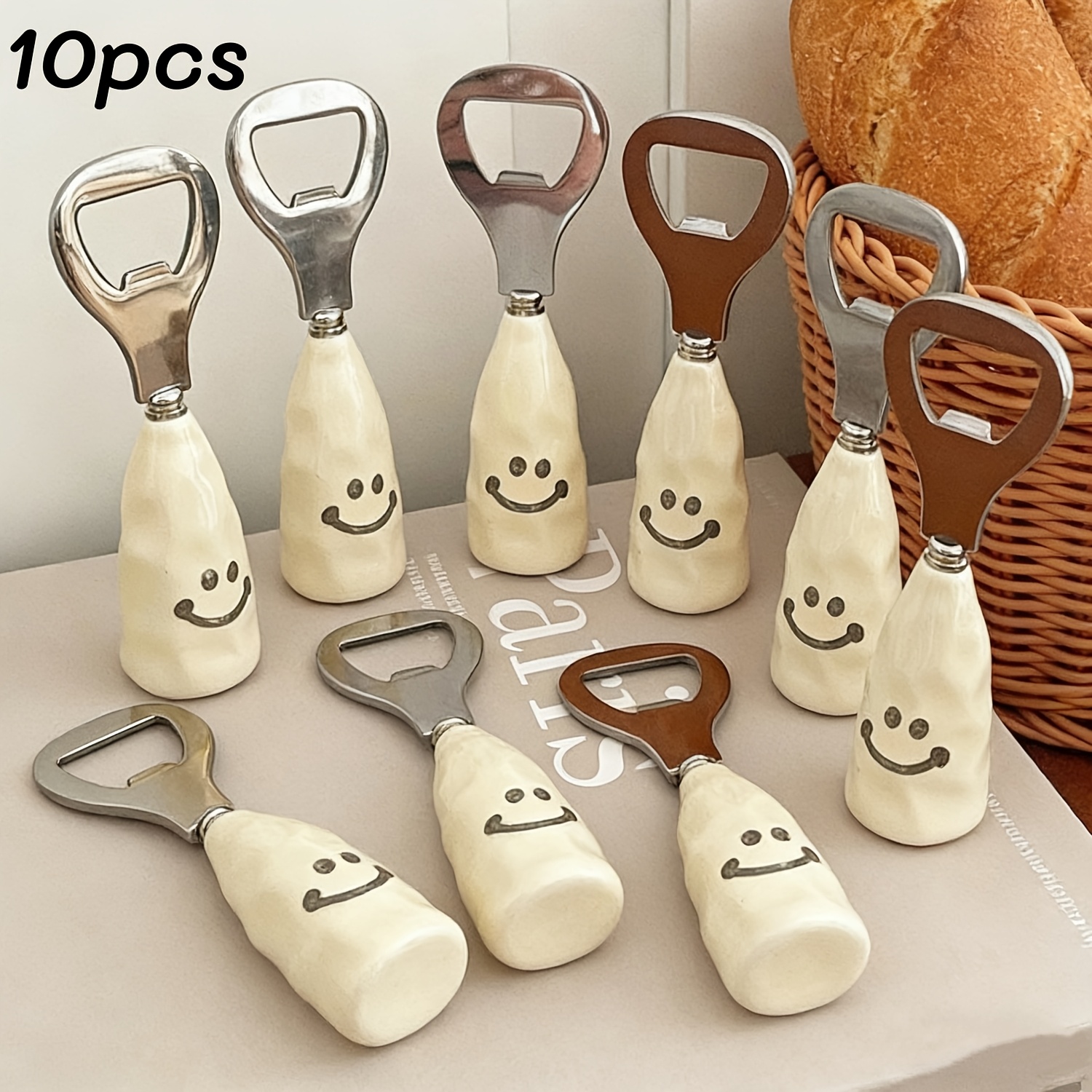 10pcs beer bottle opener home kitchen bottle opener wine opener wrench bottle opener artifact wine opener cap opener large   suitable for pub restaurant wholesale and opening gifts