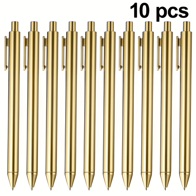 Image of 10 Luxury Ballpoint Pens, Bulk Retractable With Black Ink. Laser-engraved Text, Smooth Writing Pens, Suitable For Weddings, Bridal Parties, , Students And Teachers At School, Journaling, And Gifts