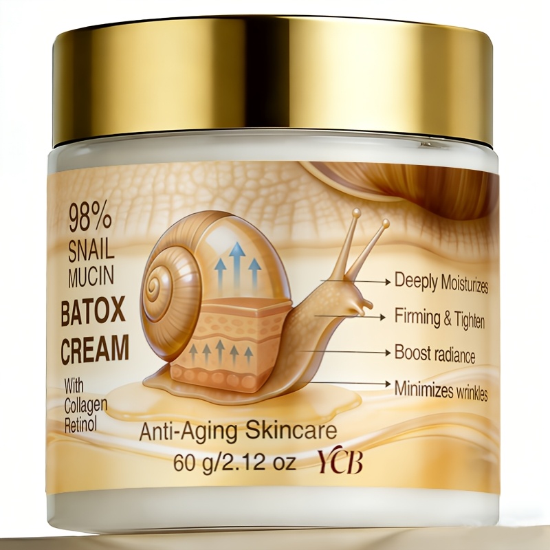 Image of Ycb Cream Suitable For Skin Types, Retinol & Snail Extract Protein Firming Facial Cream With Vitamins C+e, Wrinkle Minimizing Moisturizer For Lifting, Hydration, & Dry Skin Care, (60g/2.12oz)