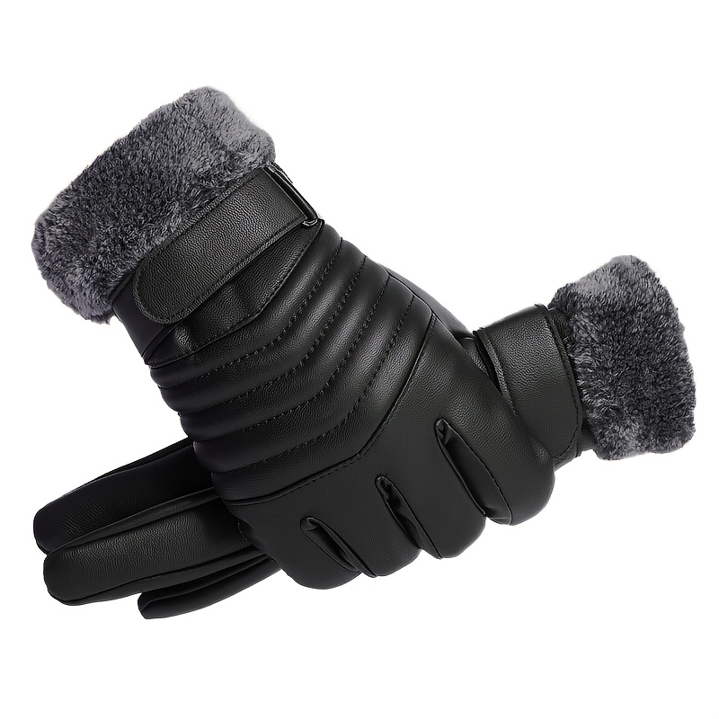 TEMU 1 paire de gants de cyclisme pour hommes et femmes, la doublure est épaissie avec du peluche, ce qui un gant d'extérieur adapté au cyclisme, au