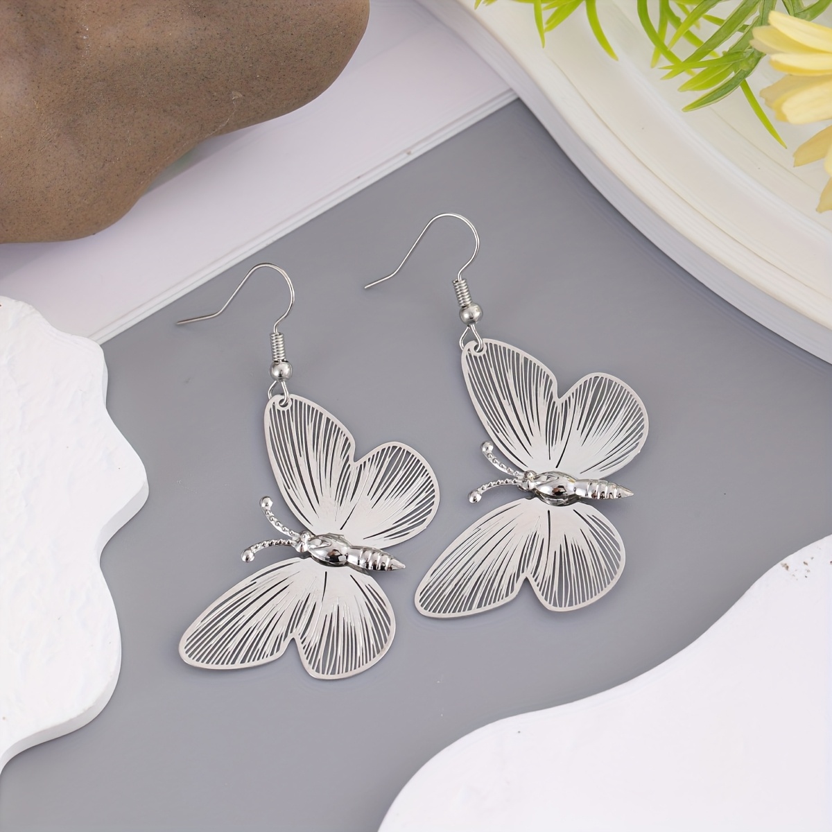 Hollow Double-Layer Butterfly Earrings for Women — Stylish Design
