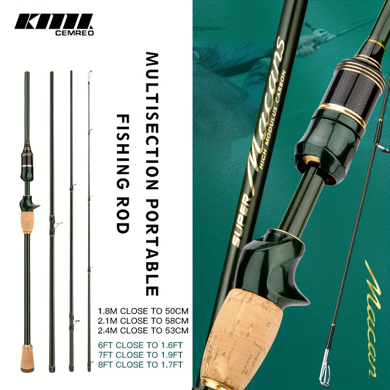 

Travel Fishing Rod, Spinning/casting Carbon Fiber Rod, 1.8m/2.1m/2.4m Portable Fishing Tackle