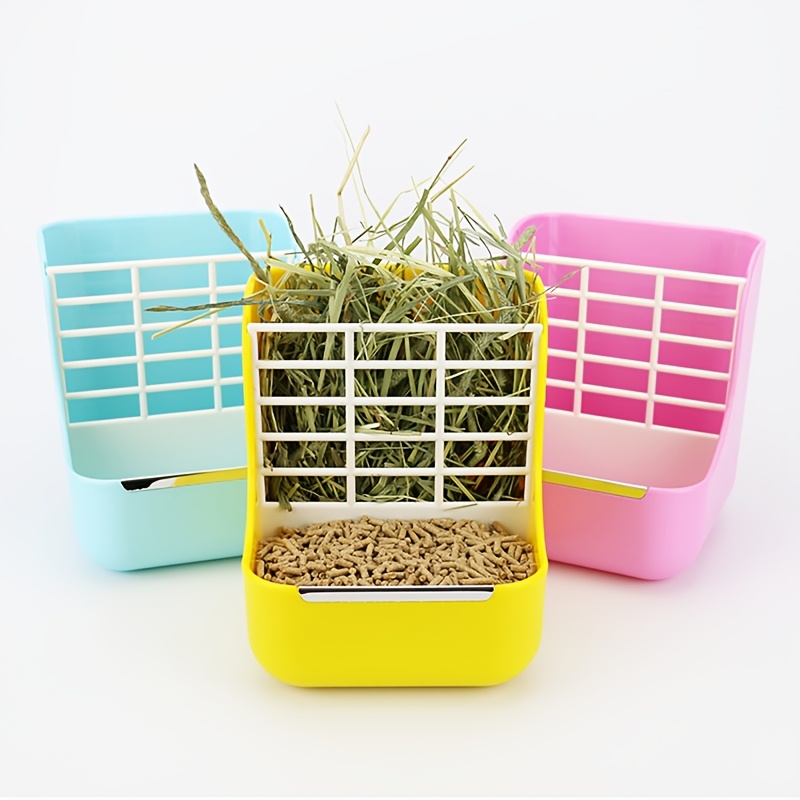 

Hay Feeder For Your Small Pet Cage: 2-in-1 Plastic Rabbit Hay Feeder, Suitable For Rabbits, Guinea Pigs, , Etc