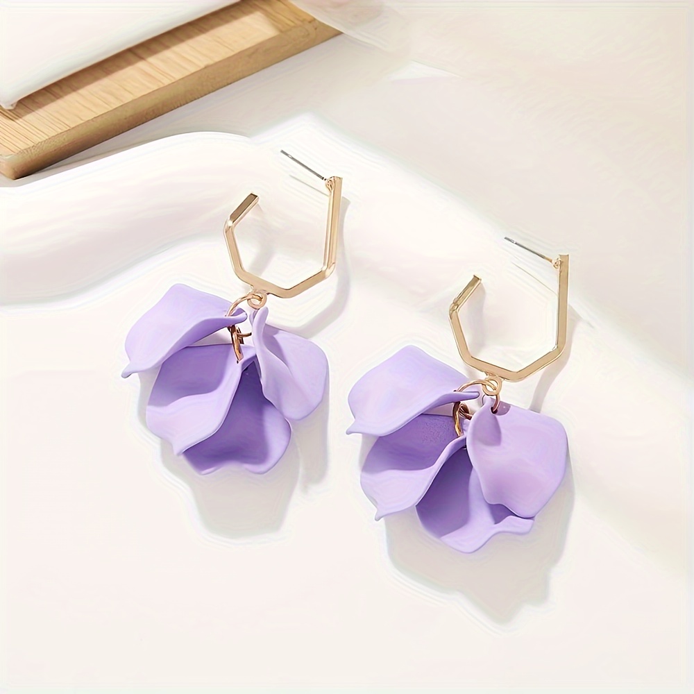 Classic Colorful Rose Petal Earrings - Party Accessory & Gift Idea