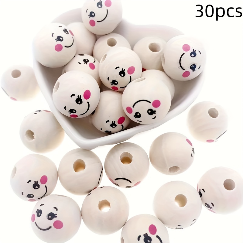 Image of 30pcs/15pcs Natural Lotus Wood Round Beads, 20mm Diameter, With - For Jewelry And Crafting Projects