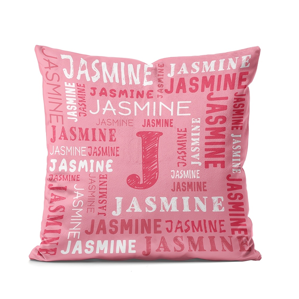 E-shop Kissenbezug mit individuellem Namen - Weicher Plüsch-Polyester, Maschinenwaschbar, Reißverschluss, Digitaldruck, Leicht für Sofa Bett Reise