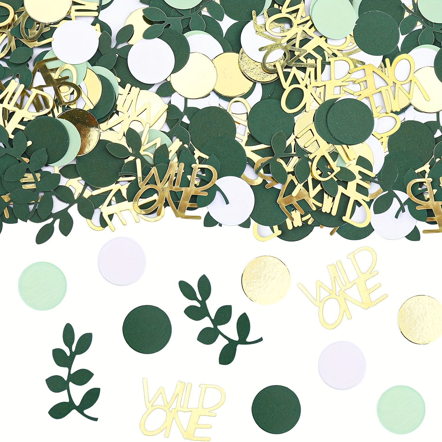 Image of 108pcs Of Golden Confetti, Suitable For "wild One" Birthday Party Decorations, Perfect For Jungle-themed First Birthday Table Decor, Ideal For -year-old Boy