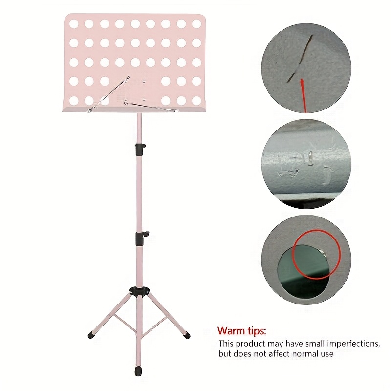 adjustable collapsible metal music stand portable detachable design for piano violin guitar sturdy   base with angle adjustment knob