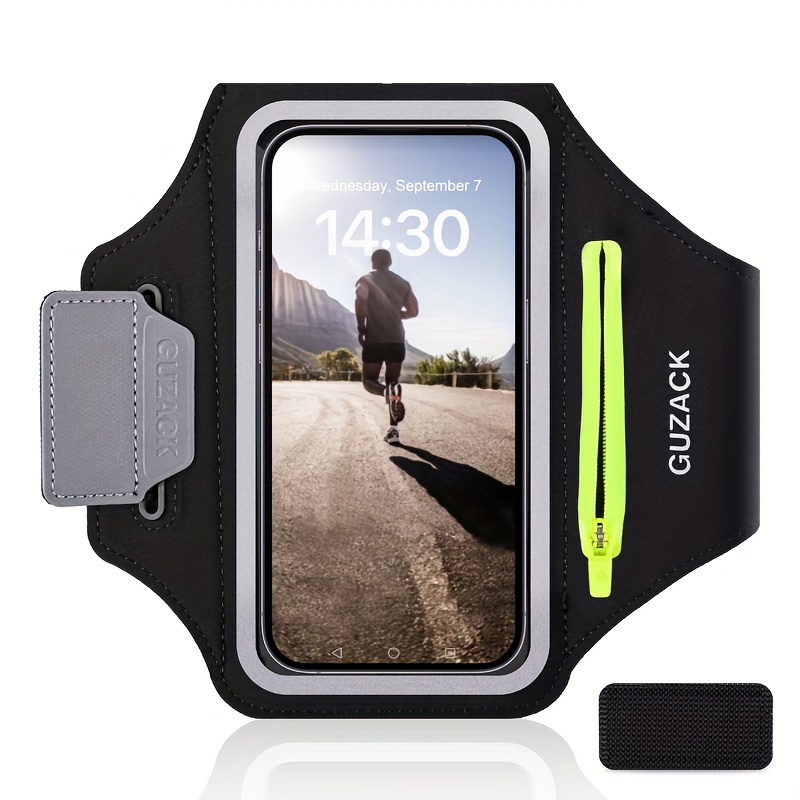 

Guzack Phone Holder For Running With Airpods Pouch, Running Armband Case For 15/14/13/12/11 Pro Max/xr/xs, For Galaxy S23/s22/s21, Universal Cell Phone Arm Holder With Key Pocket & Card Slot