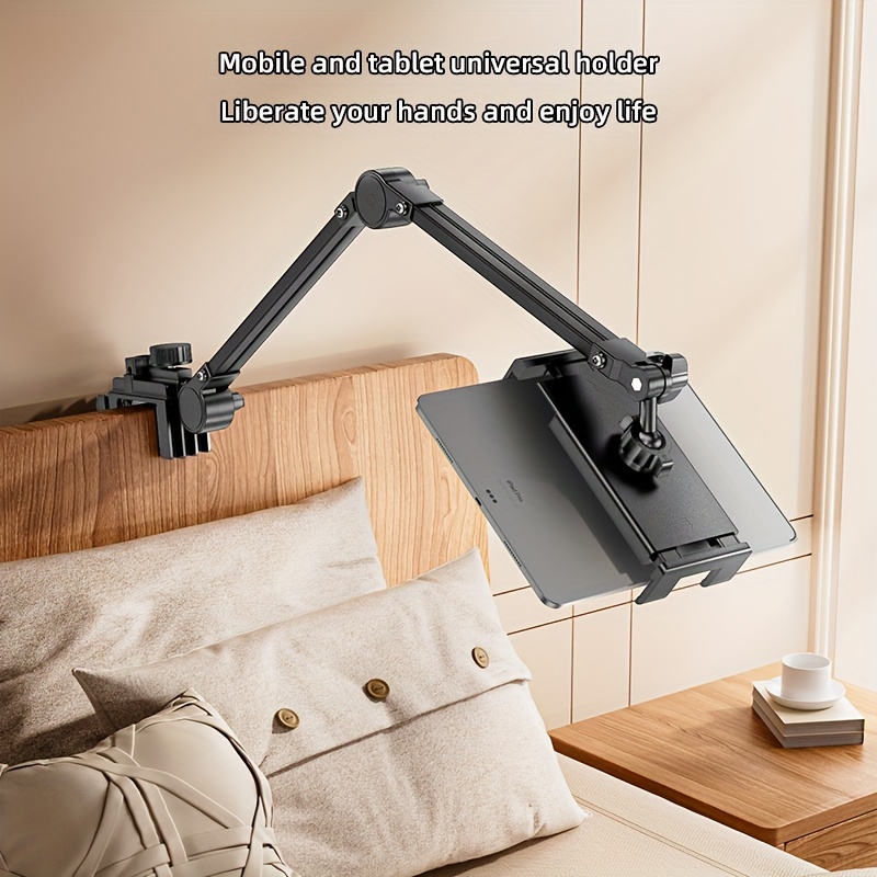 

Coobowe Heavy-duty Metal Phone & Tablet Stand - 360° Rotating Gooseneck, Flexible Long Arm Clip Holder For Desktop And Bedside Use, Black, Universal, Lazy Holder