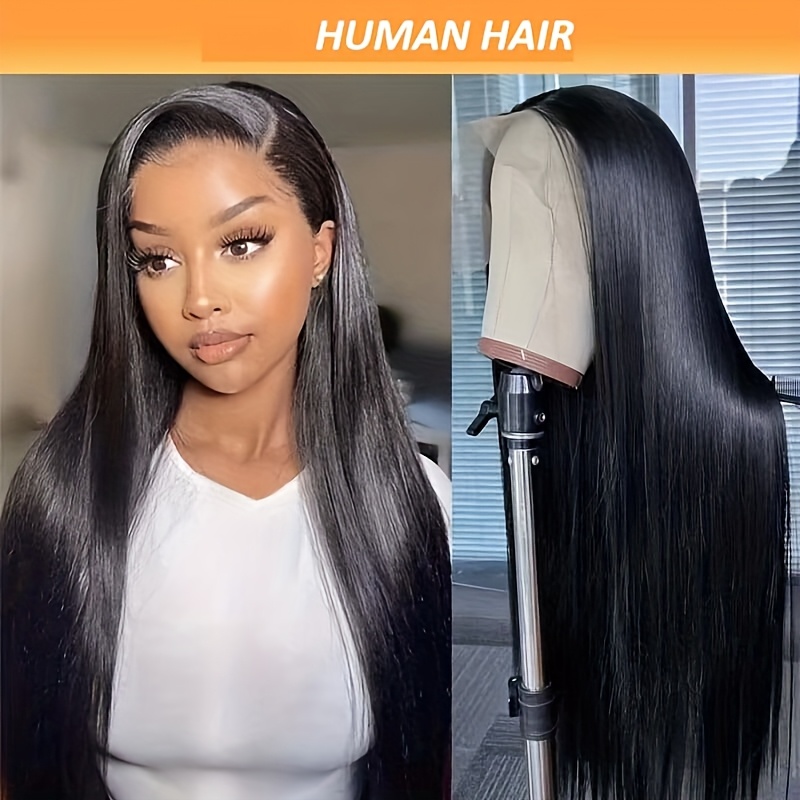 1B Deep Wave HD Lace Frontal Wigs Human Hair 180% Density Pre Plucked With Baby Hair 13x6 Lace / 200% / 12 Inch