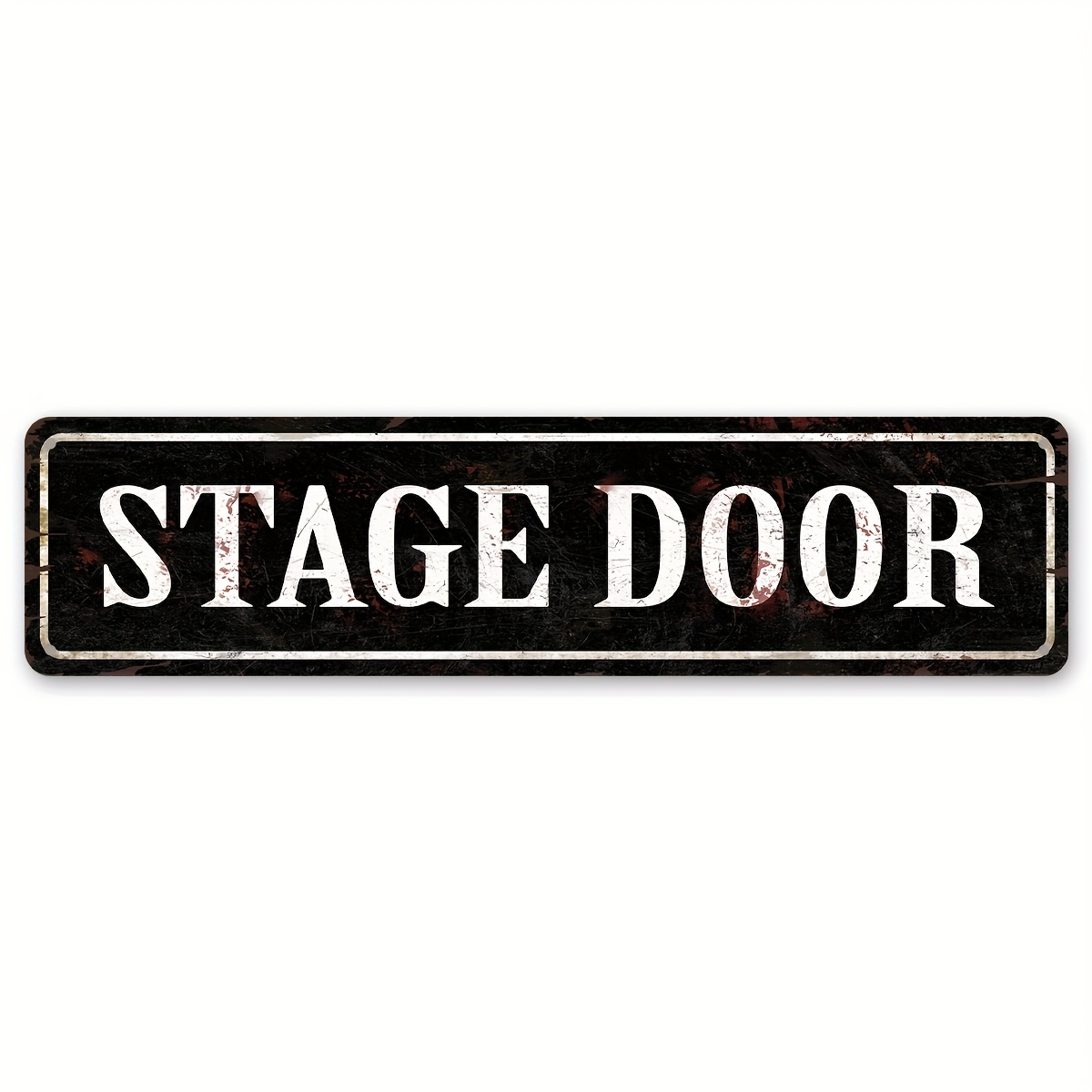 TEMU 1pc Vintage "stage Door" Metal Wall Sign - Aged Black & White Theater Decoration, Waterproof & Dustproof Iron Plaque For Home, Bar, Café, Garage