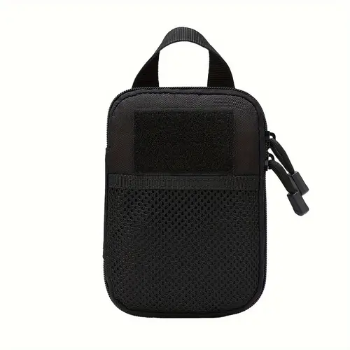 1pc Lightweight EDC Pouch - Durable Oxford Fabric, Multi-Functional Outdoor Gear Organizer with Zipper Closure, Black, Ideal for Running, Cycling, and Accessories, Cycling Gear Pouch|Sleek Black Pouch|Durable Zipper Closure, Gear Pouch