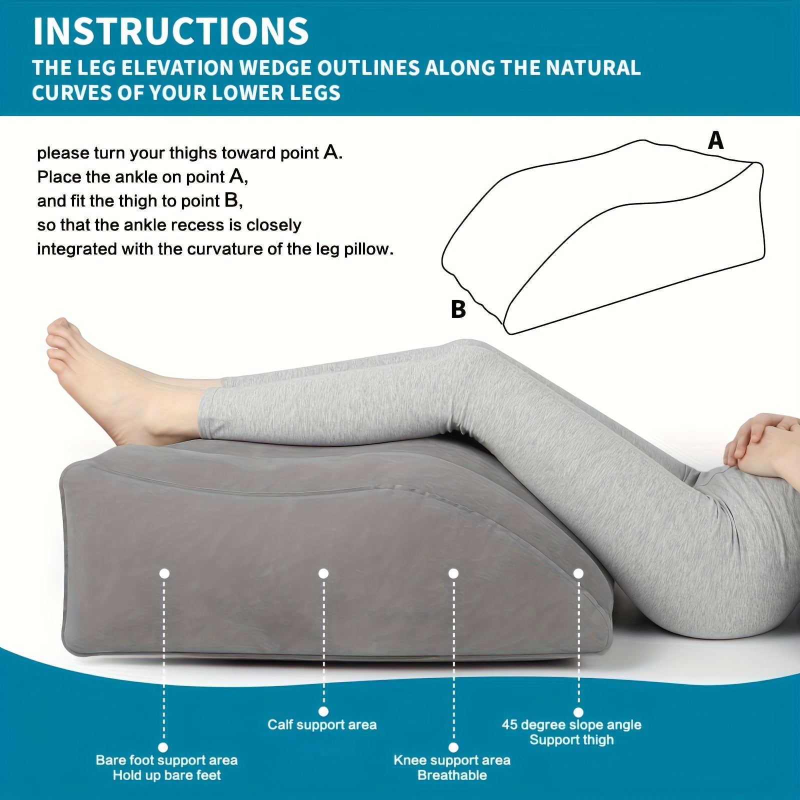 leg pillow inflatable leg rest cushion circulation Temu Belgium