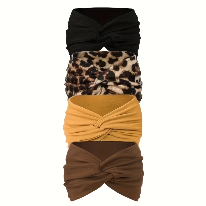 TEMU Confezione da 4 sportive antiscivolo da donna - Elastici per capelli per palestra, yoga, , trucco, uso , tessuto traspirante, accessori per