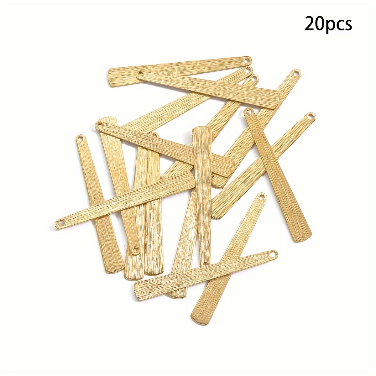 TEMU 10pcs/20pcs Pendentif Longue Bande Géométrique en Laiton à Trou Unique Brossé Utilisé pour la Fabrication de Bijoux Accessoires