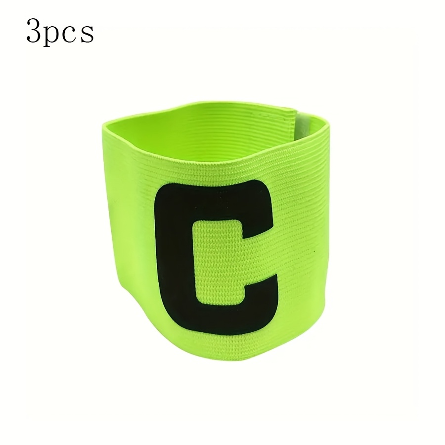 TEMU [3 pezzi] Bracciale da capitano per partite di calcio con badge a strappo, bracciale elastico a forma di C in , per di calcio e sportivi,