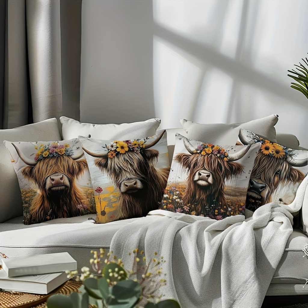 

4pcs Set For & Bedroom Decor - Zip , , Polyester