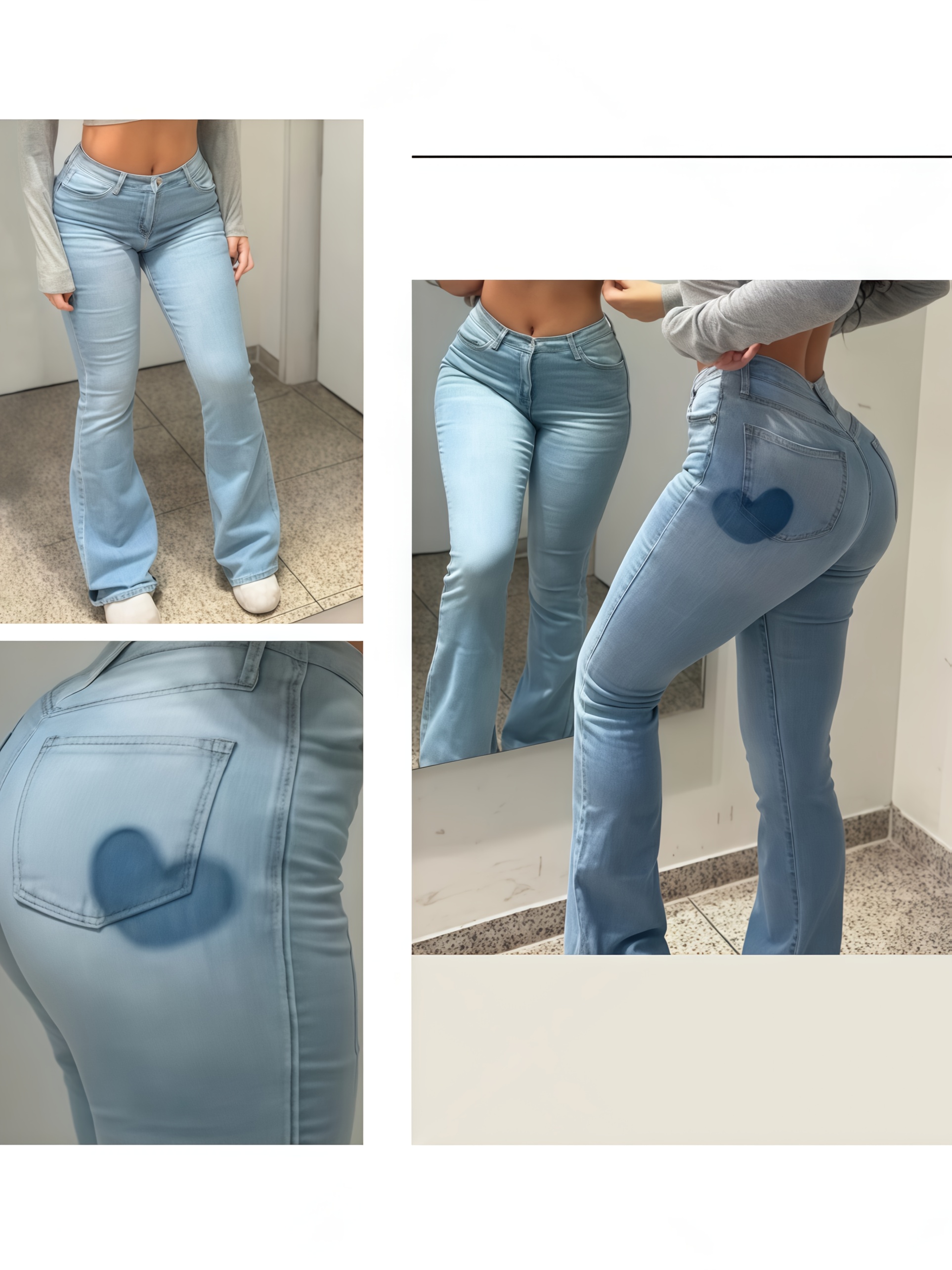heart jeans sold on Temu United States