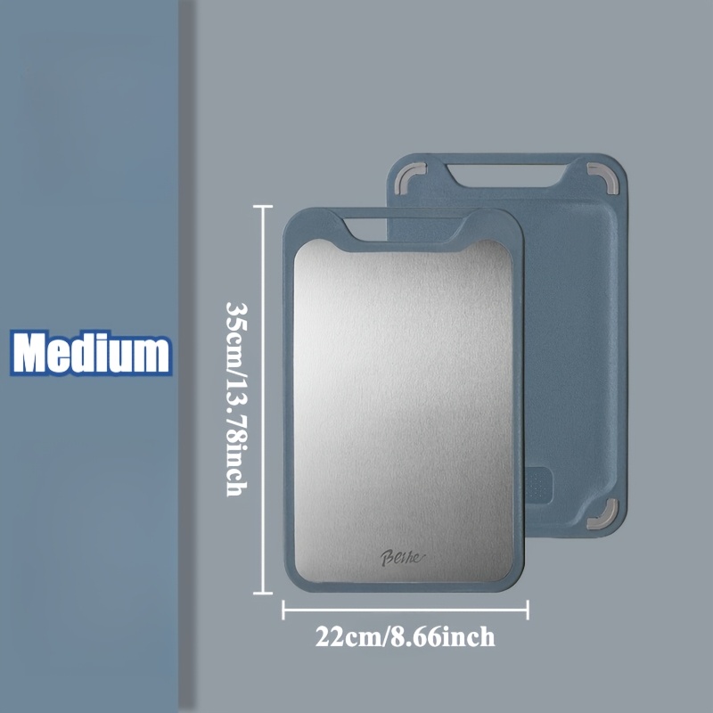 TEMU Tagliere in acciaio inossidabile 304 - Superficie di taglio da cucina a con presa sicura e per appendere - Design resistente di livello - Facile