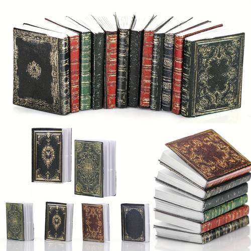 12pcs libros en miniatura para casa de muñecas, 1:12 libros de papel para decoración de biblioteca de dormitorio de estudio, no necesita electricidad, colores surtidos