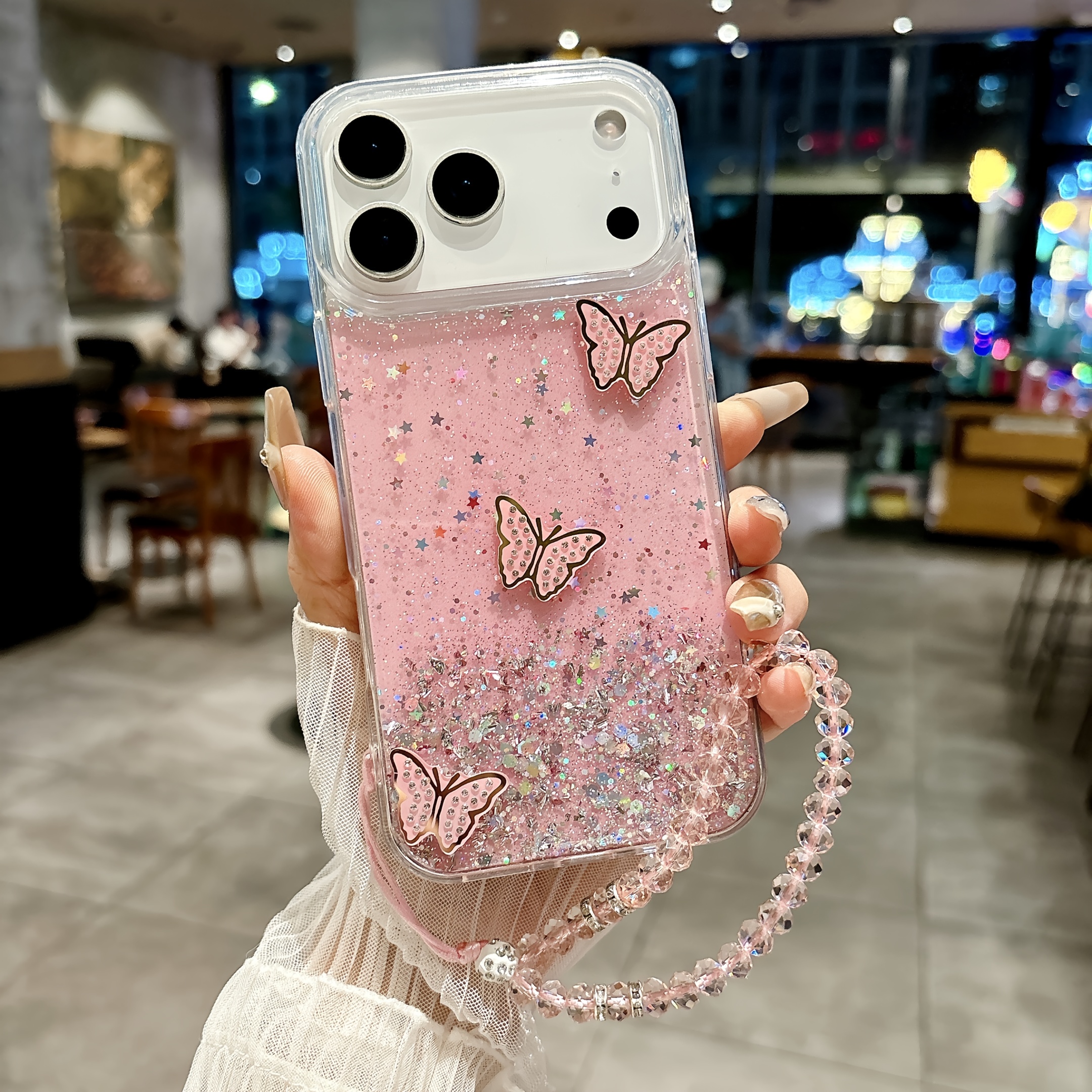 E-shop Handyhülle - Sternenhimmel für Apple iPhone 17 17Pro 17Air 17Promax Funkelnde Diamant Schmetterling Handyhülle