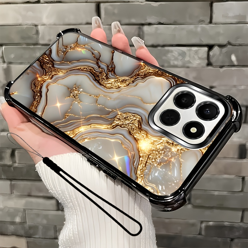 TEMU Coque de téléphone : Marbre Étoilé Plat 2D, Coque de téléphone, compatible avec Honor 400 Smart, avec une lanière pour téléphone portable, Coque