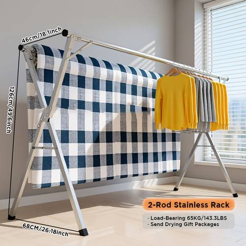 item picture clothes drying rack stainless steel laundry drying rack collapsible 124cm 200cm retractable with sock clips clothes hanger for sweater clothes towel for indoor outdoor free standing airer drying racks